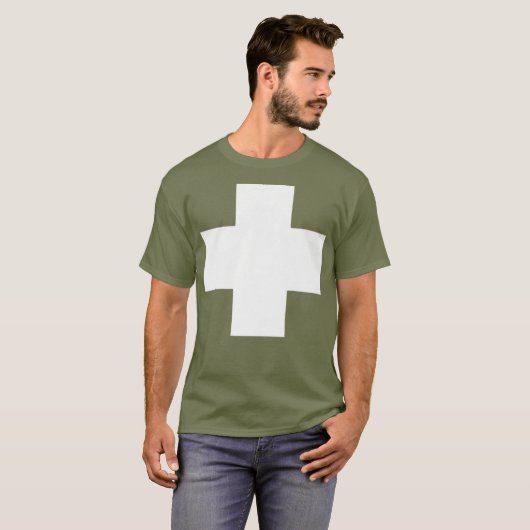 Mens This-Swiss-Flag-Is-A-Big-Plus Premium Tシャツ (正面フル)
