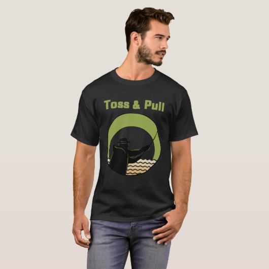 Mens Toss And Pull  Fishing  2 Tシャツ (正面フル)