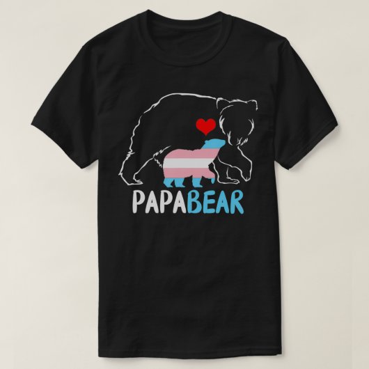 Mens Trans Papa Bear Proud Dad Rainbow Transgender Tシャツ (デザイン正面)