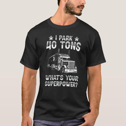 Mens Trucking  Semi Truck Driver Tucker Tシャツ (正面)