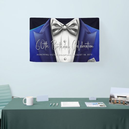 Mens Tuxedo Birthday Party Banner 横断幕 (トレードショー)