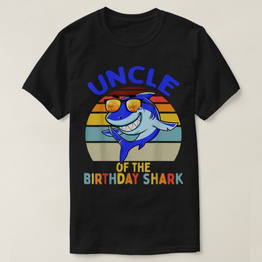 Mens Uncle of the Shark Birthday Matching Family  Tシャツ (デザイン正面)