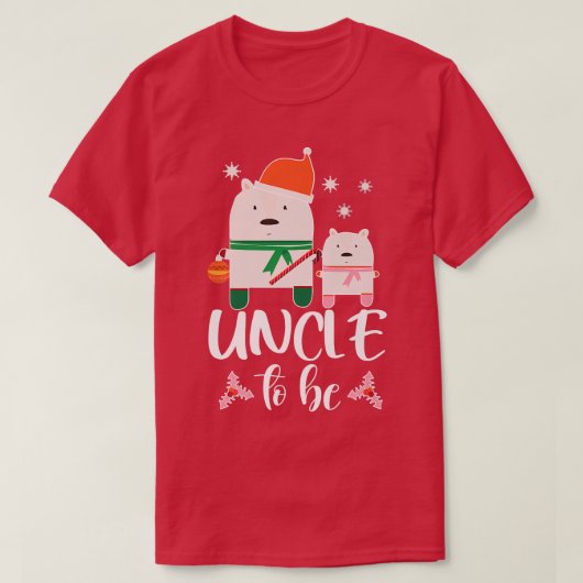 Mens Uncle To Be Polar Bear Christmas Baby Shower  Tシャツ (デザイン正面)