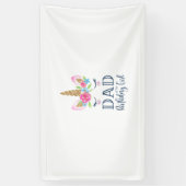 Mens Unicorn Dad of the Birthday Girl Matching Par 横断幕 (縦)
