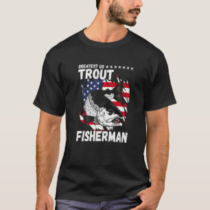Mens Us Trout Fisherman Artwork American Trout Fis Tシャツ