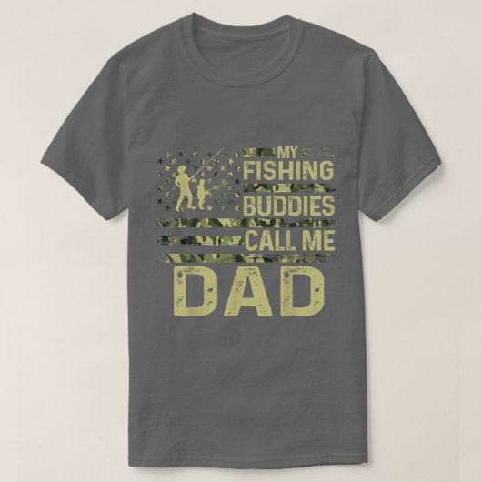 Mens USA Patriotic For Fishman My Fishing Buddies Tシャツ (デザイン正面)