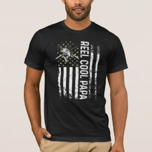 Mens Usa Reel Cool Dad For Papa Fishing Father's Tシャツ
