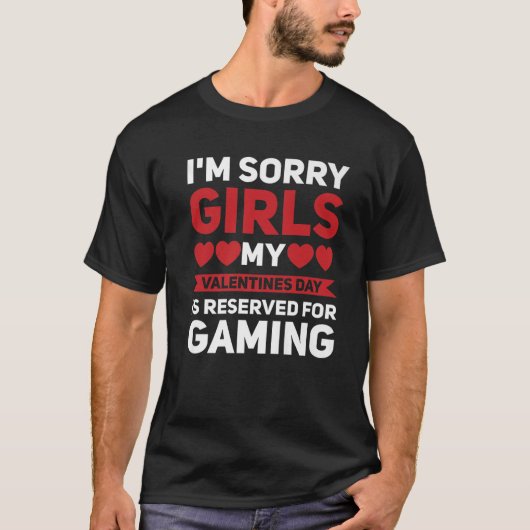 Mens Valentines Dayはゲームハート Tシャツ (正面)