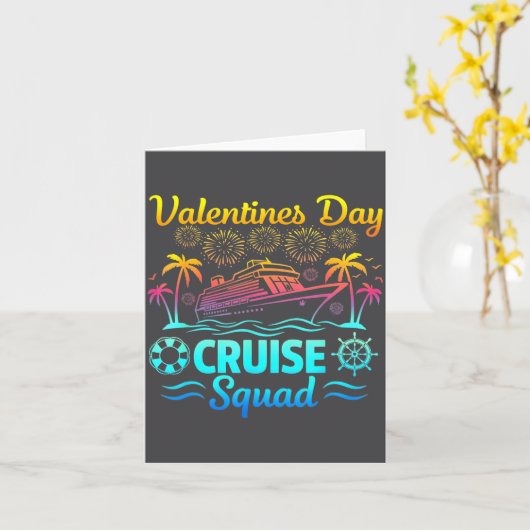 Mens Valentines Day Cruise Squad 2026 Vacation Tra カード (黄色い花)