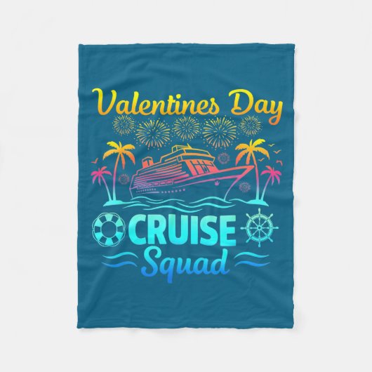 Mens Valentines Day Cruise Squad 2026 Vacation Tra フリースブランケット (正面)