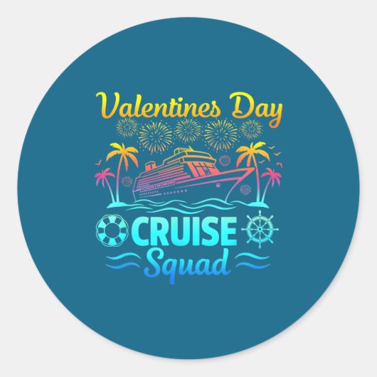 Mens Valentines Day Cruise Squad 2026 Vacation Tra ラウンドシール (正面)