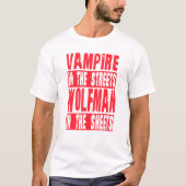 Mens Vampire In The Streets Wolfman In The Sheets  Tシャツ (正面)