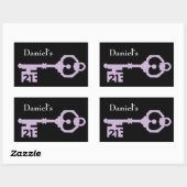 Mens Vector 21st Birthdayパーティー鍵ラベルステッカー 長方形シール (シート)