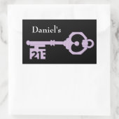 Mens Vector 21st Birthdayパーティー鍵ラベルステッカー 長方形シール (バッグ)