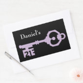 Mens Vector 21st Birthdayパーティー鍵ラベルステッカー 長方形シール (封筒)