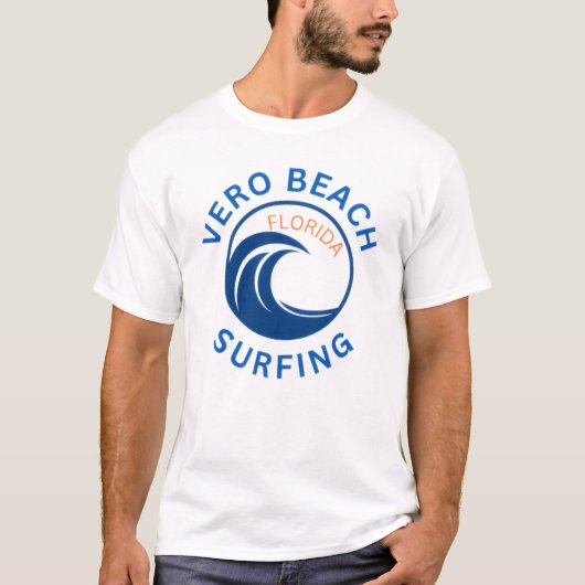 Men's Vero Beach Florida Surfing T-Shirt Tシャツ (正面)