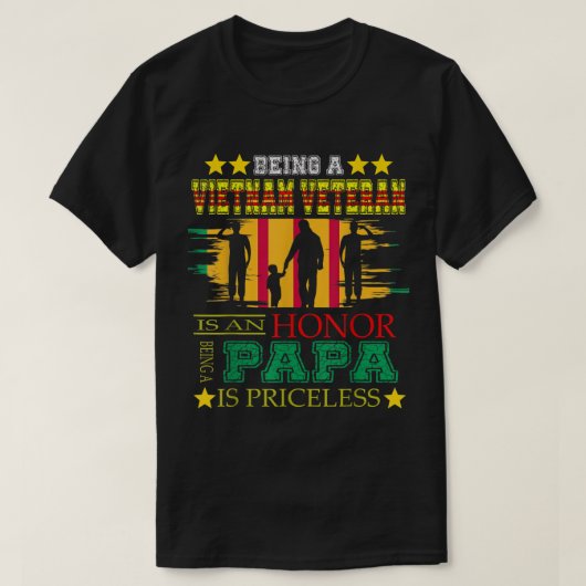 Mens VietNam Veteran papa  Tシャツ (デザイン正面)