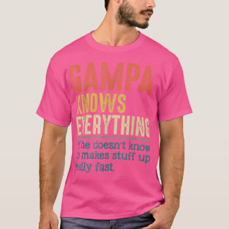 Mens Vintage Gampa Knows Everything Funny For Fath Tシャツ