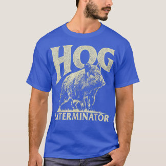 Mens Vintage Wild Pig Hunt Hunting Hog Exterminato Tシャツ