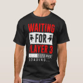 Mens Waiting For Player 3パパBe 2022 Tシャツ (正面)