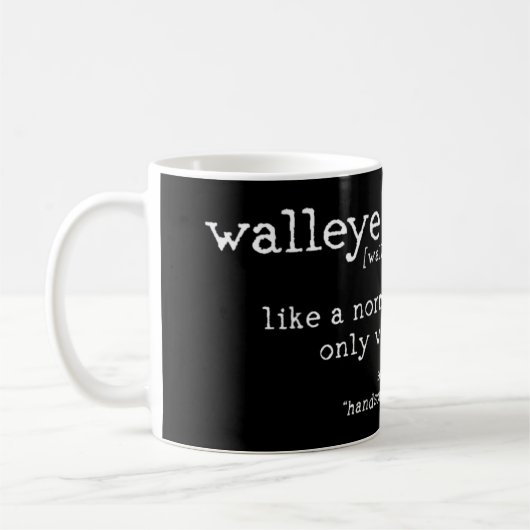 Mens Walleye Fisherman Definition Funny Quote Fish コーヒーマグカップ (左)