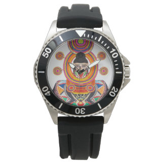 MEN'S WATCH Art by Davey AFRICANA 太陽の SYSTEM 腕時計