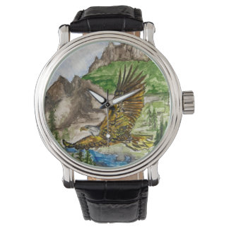 Men's Watch with Eagle Original Artwork 腕時計