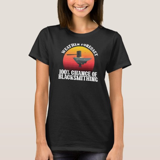 Mens Weekend Forecast Blacksmiting Forming Graph Tシャツ (正面)