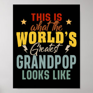 Mens What The World&#; s 素晴らし Grandpop Looks L ポスター