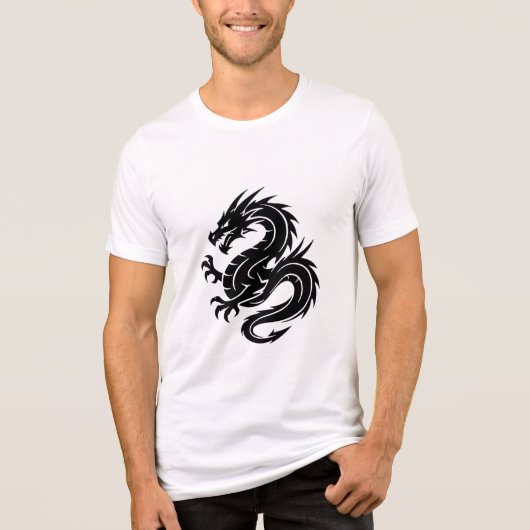 men's white dragon symbol t-shirt トライブレンドTシャツ (正面)