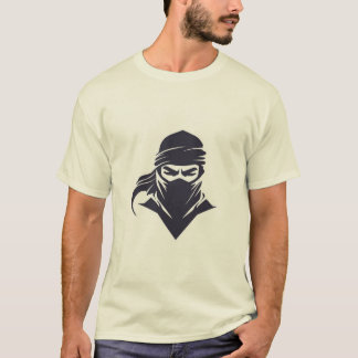 Men's white t-shirt with modern ninja design tシャツ