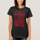 Mens Wish You Ameri Christmas USA Patriotic Tシャツ (正面)