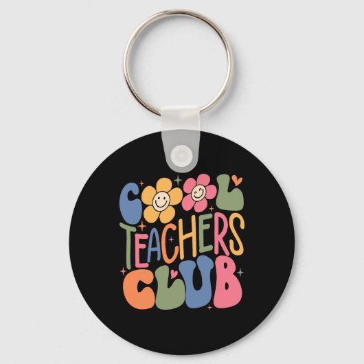 Mens Women Teacher Cool Teachers Club Ck To School キーホルダー (正面)