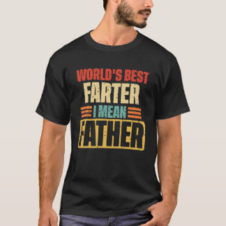 Mens World's Best Farter, I Mean Father Retro Funn Tシャツ