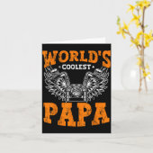 Mens World's Coolest Papa Dad In The World Father' カード (黄色い花)