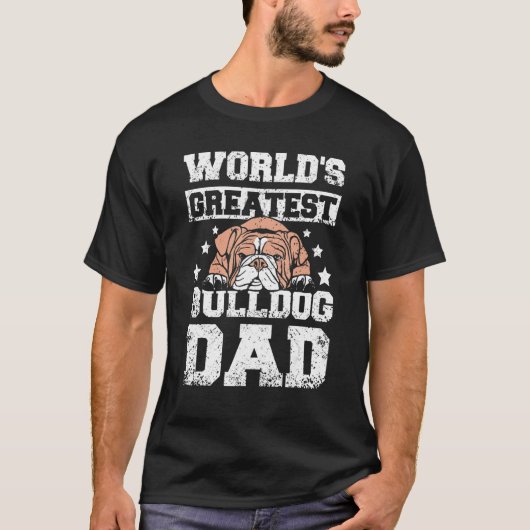 Mens World's greatest english bulldog dad Tシャツ (正面)