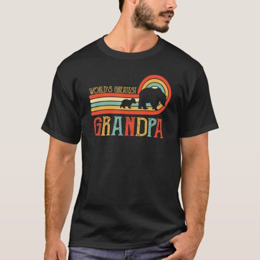 Mens World's Greatest Grandpa - Bear Tシャツ (正面)