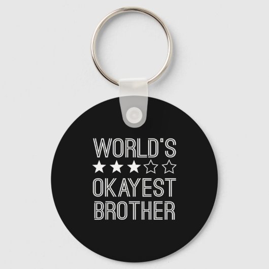 Mens Worlds Okayest Brother Funny Brother  キーホルダー (正面)
