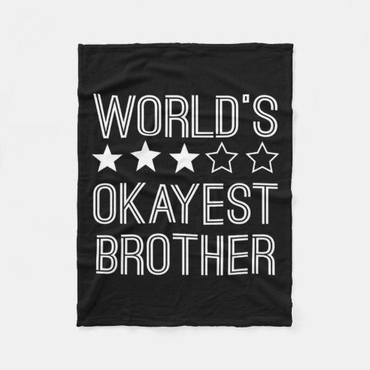 Mens Worlds Okayest Brother Funny Brother  フリースブランケット (正面)
