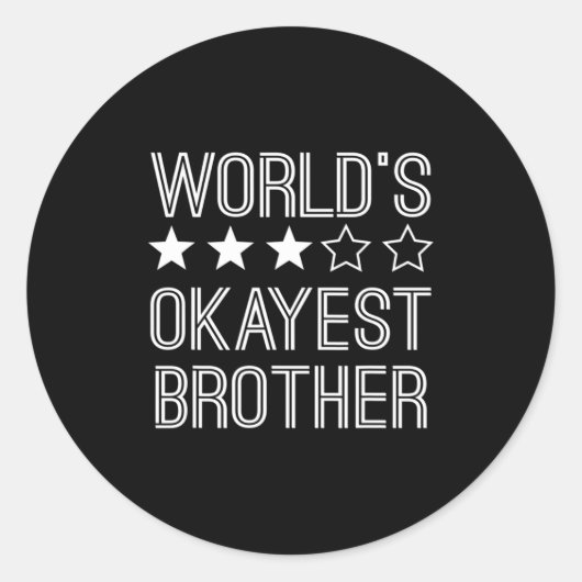 Mens Worlds Okayest Brother Funny Brother  ラウンドシール (正面)