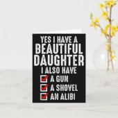 Mens Yes I Have A Beautiful Daughters Sarcastic Da カード (黄色い花)