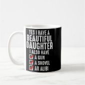 Mens Yes I Have A Beautiful Daughters Sarcastic Da コーヒーマグカップ (左)