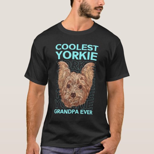 Mens Yorkie Grandpa Dog Owner Yorkshire Terrier Tシャツ (正面)