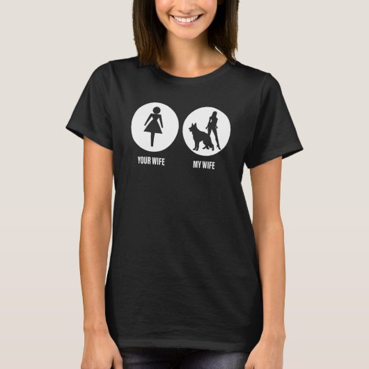 Mens Your Wife My Wife German Shepherd Dog   For H Tシャツ (正面)