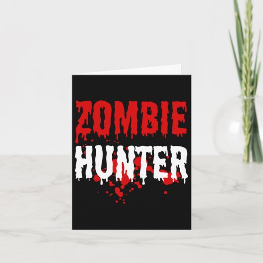 Mens Zombie Hunter Scary Halloween  カード (正面)