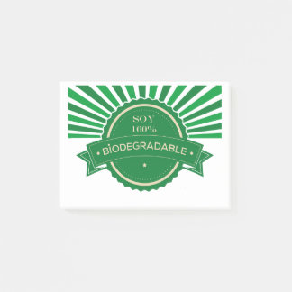 Mensaje Soy 100% Biodegradable ポストイット