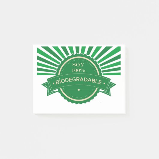 Mensaje Soy 100% Biodegradable ポストイット (正面)