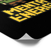 Menta Energy Pixel Gamer Funny Graphic Tee  ポスター (角)