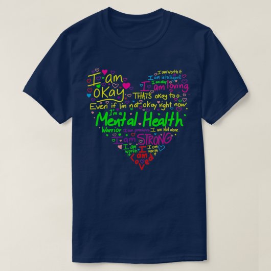 Mental認識度12ステップ回復Mental Health Tシャツ (デザイン正面)