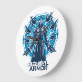 Mental Armor - Hoodie Warrior Figure ラージ壁時計 (傾斜)